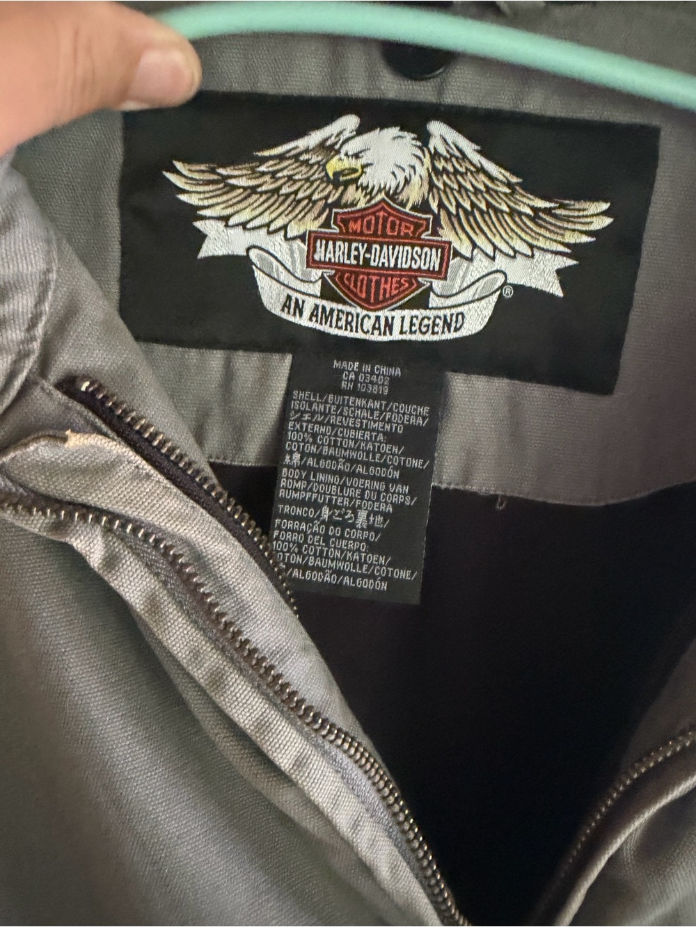 Grey Harley Davidson Jacket Mens XL Embroidered - Picture 4 of 9